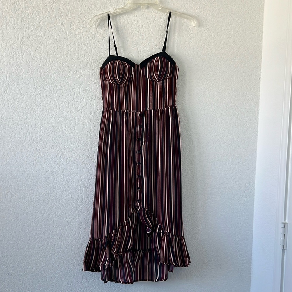NWT Band of Gypsies Striped Ruffle Hem Dress